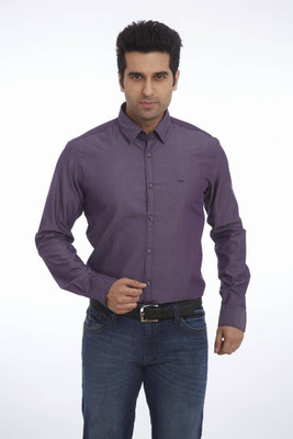 

Park Avenue Men's Solid Casual Purple Shirt