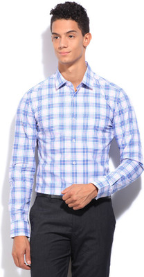 

United Colors of Benetton. Men' Checkered Casual White, Blue, Pink Shirt, 901