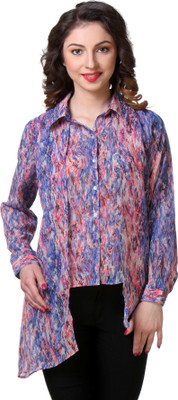 

Envy Me Women's Printed Casual Multicolor Shirt, Blue coral