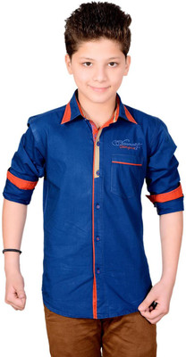 

Anry Boys Solid Casual Shirt, Blue