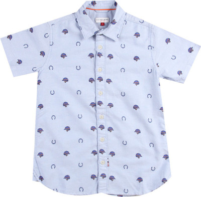 

Us Polo Kids Boys Printed Casual Blue Shirt, Lt blue