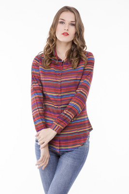 

Being Fab Women's Striped Casual Multicolor Shirt
