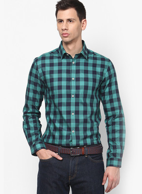 

Jack & Jones Men's Checkered Casual Dark Blue Shirt, North sea