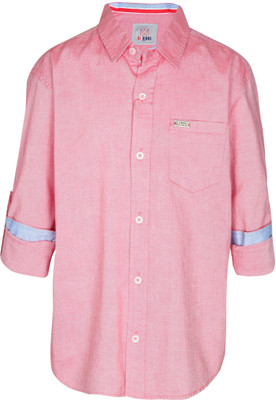 

Gini & Jony Boys Solid Casual Pink Shirt, Red