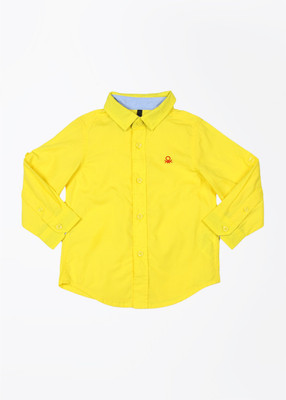 

United Colors of Benetton Boys Solid Casual Yellow Shirt, 10f