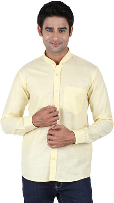

Trendster Men's Solid Casual Yellow Shirt