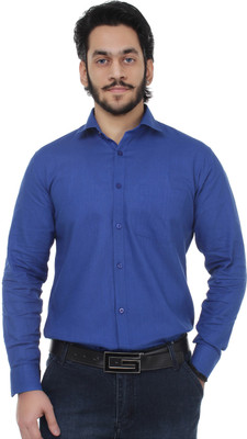 

Kraasa Men's Solid Formal Blue Shirt