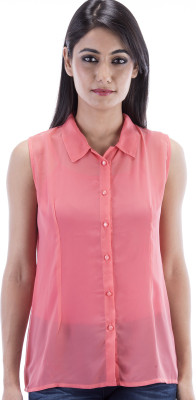 

Amadore Women's Solid Casual Shirt, Pink