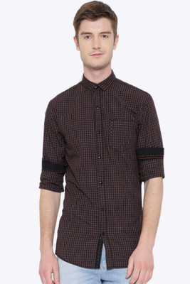 

Fifty Two Men's Checkered Casual Brown, Red Shirt