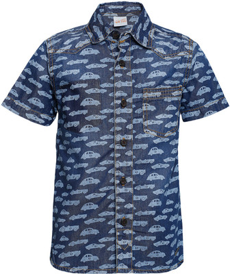 

FS Mini Klub Boys Checkered Casual Blue Shirt