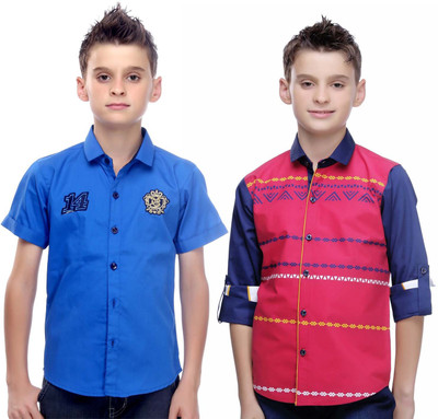 

MashUp Boy's Printed Lounge Wear Multicolor Shirt(Pack of 2