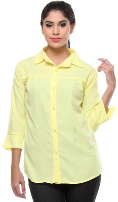 

TeeMoods Women's Solid Casual Yellow Shirt