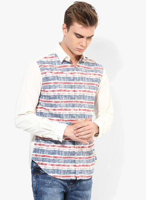 

Jack & Jones Men' Printed Casual White Shirt