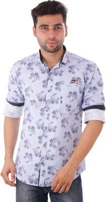 

Studio Nexx Men's Printed Casual Blue Shirt