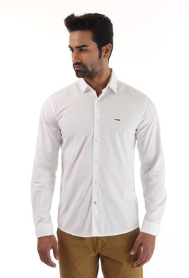 Wrangler Men's Solid Casual White Shirt