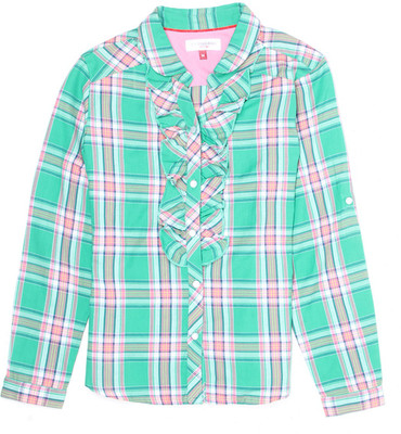US Polo Kids Girls Checkered Casual Green Shirt available at flipkart for Rs.600