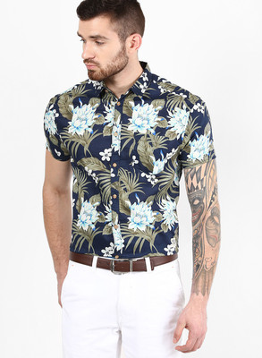 

Jack & Jones Men's Floral Print Casual Blue Shirt, Navy blazer