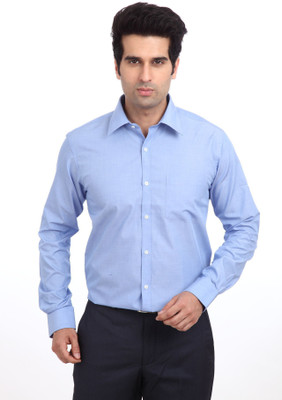 

Park Avenue Men's Solid Casual Blue Shirt