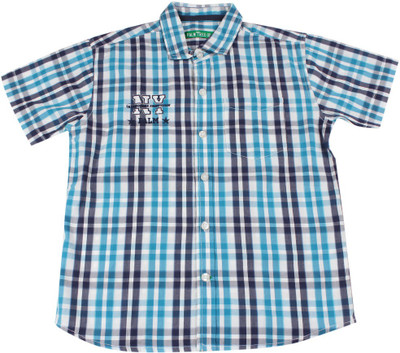 

Gini & Jony Boys Checkered Casual White, Blue, Dark Blue Shirt, 1332