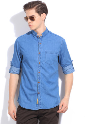 

The Indian Garage Co. Men's Solid Casual Blue Shirt, Ms