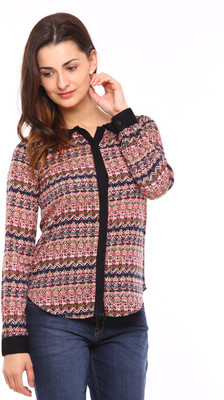 

Vvoguish Women' Printed Casual Multicolor Shirt, Black