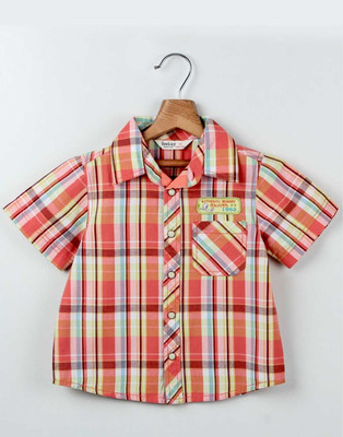 

Beebay Boys Checkered Casual Red Shirt, Red check