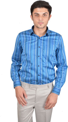 

Kriss Men' Striped Formal Blue Shirt