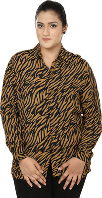 

Eves Pret A Porter Women's Printed Casual Brown, Black Shirt, Black;brown