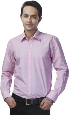 Spaky Men's Solid Formal Shirt, Pink