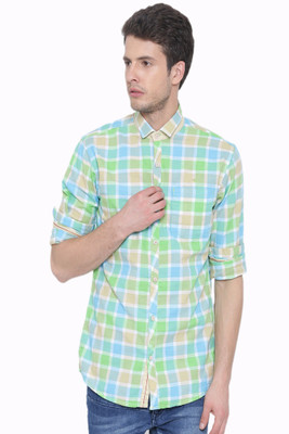 

Fifty Two Men's Checkered Casual Green Shirt, Light green