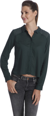 

Only Women's Solid Formal Black Shirt, Pine grove