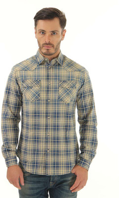 

Jack & Jones Men' Checkered Casual Blue Shirt, Peacoat