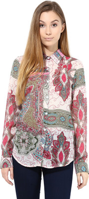 

The Gud Look Women's Printed Casual Pink Shirt