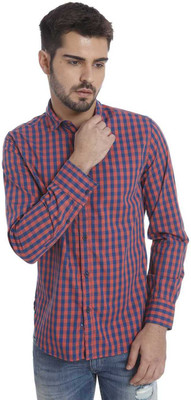 

Jack & Jones Men' Checkered Casual Red, Blue Shirt, Red clay