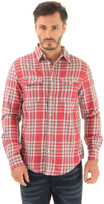 

Jack & Jones Men's Checkered Casual Red Shirt, Tabasco