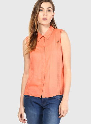 

Vero Moda Women' Solid Casual Orange Shirt, Porcelain rose