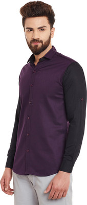 Wild Hunk Men Solid Casual Purple Shirt