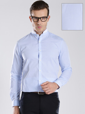 Invictus Men Solid Formal Blue Shirt at flipkart