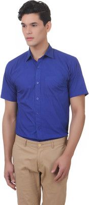 

You Forever Men's Solid Casual Blue Shirt, Royal blue