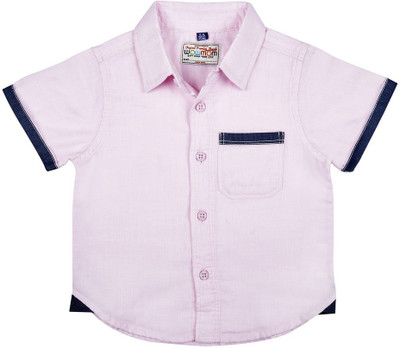 

Wow Mom Boys Solid Casual Pink Shirt, Baby pink