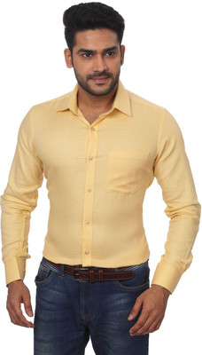 

GlobalRang Men's Solid Casual Yellow Shirt