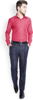 

Park Avenue Men's Solid Formal Maroon Shirt