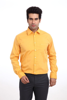 

Park Avenue Men's Solid Casual Yellow Shirt