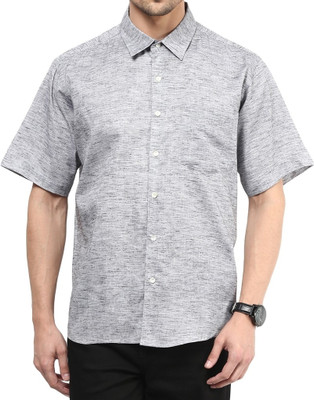 

Vivid India Men' Solid Casual Grey Shirt