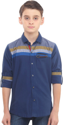 

MashUp Boys Printed Casual Blue Shirt, Navy blue