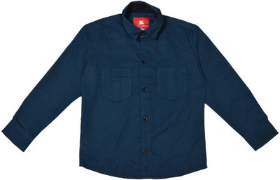 

Little Man Boys Solid Casual Shirt, Blue