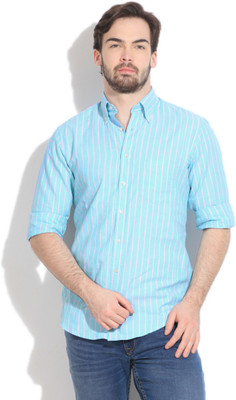 

Gant Men' Striped Casual Blue Shirt, Sea blue