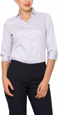 

Park Avenue Women's Solid Formal Purple Shirt