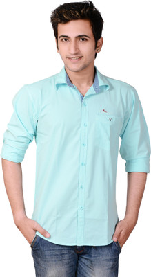 

Anry Men's Solid Casual Blue Shirt, Light sky blue
