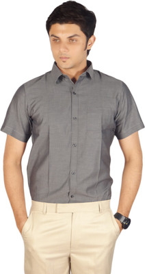 

Kriss Men's Solid Casual Grey Shirt, D.grey